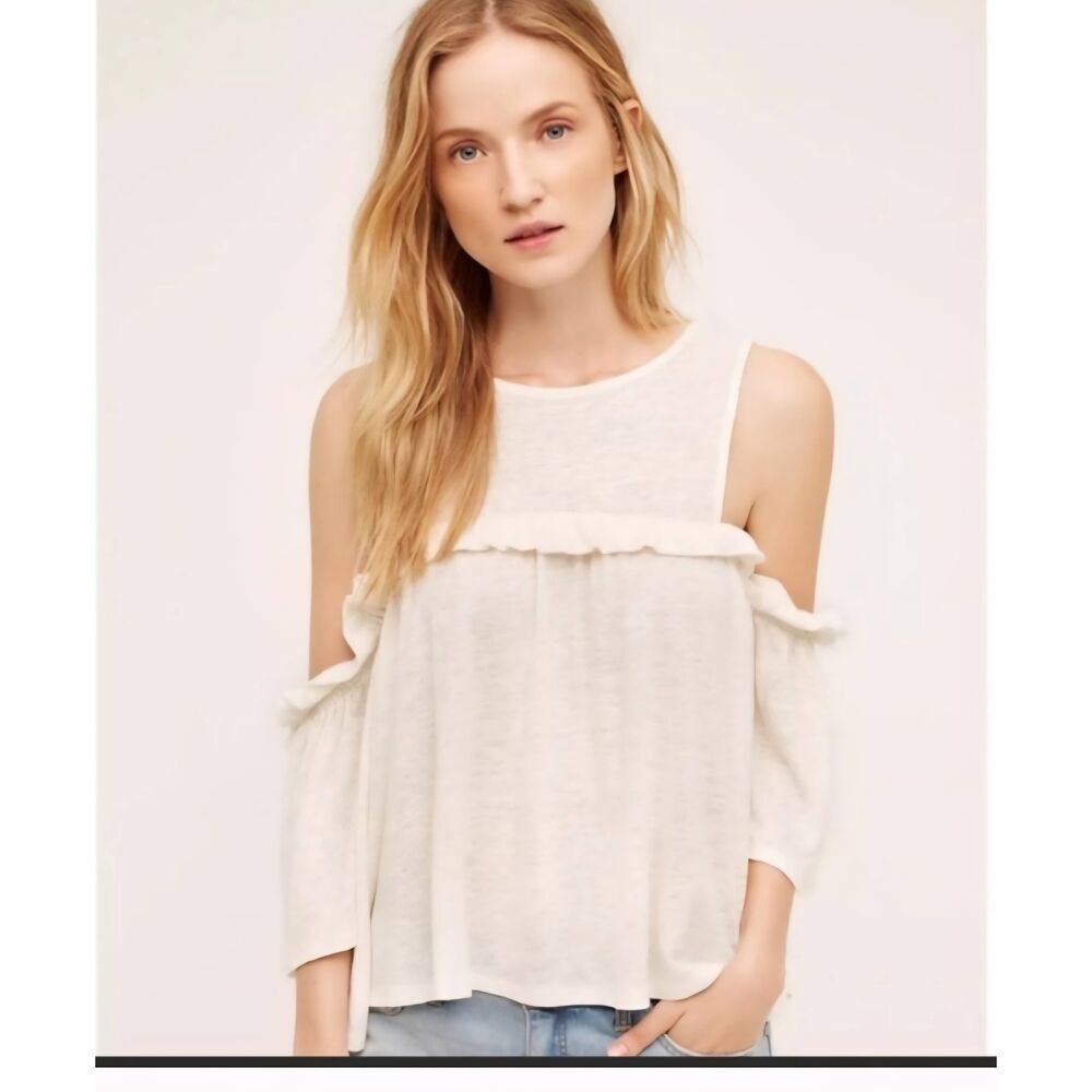 Anthropologie Meadow Rue Cold Shoulder Top Size Small‎ NWT